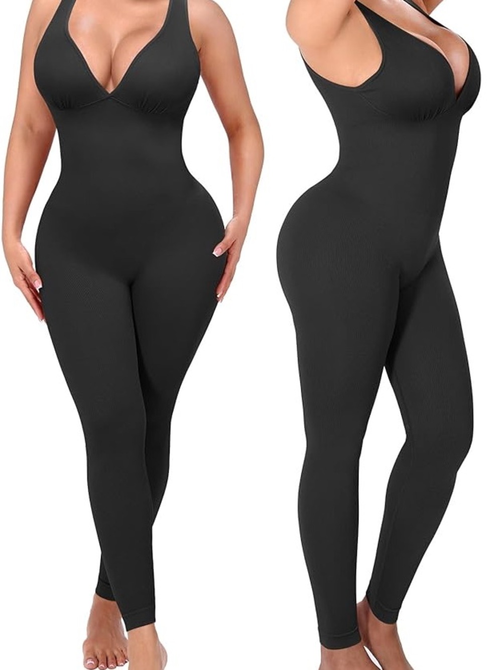 Seamless Black Sculpting Shapewear Jumpsuit - Women Intimates